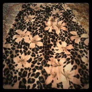 Leopard knee length skirt